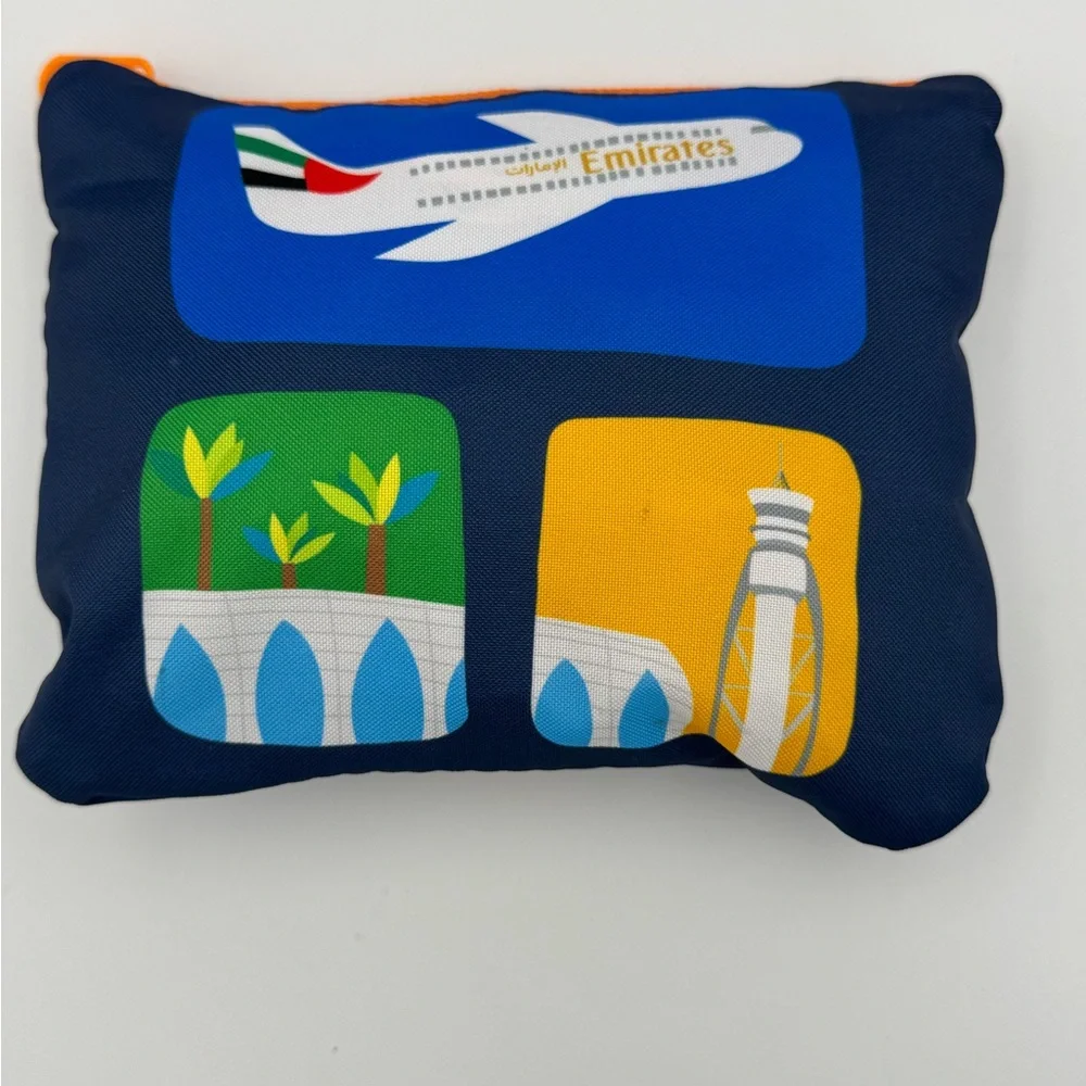 Emirates Kids Packable Backpack Airline Travel‎ Bag Folds Into Pouch